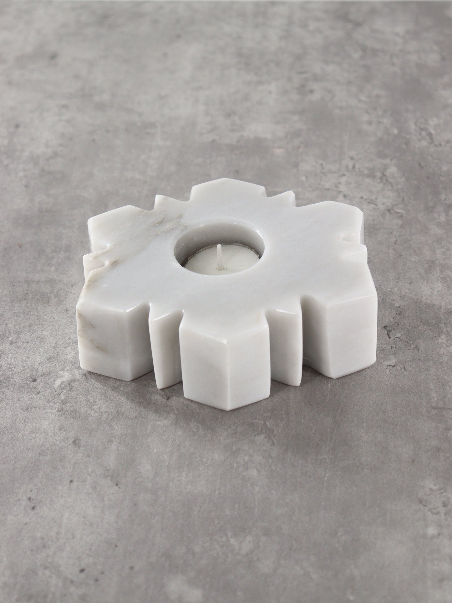 Marble Snowflake Candle Holders Set of 5