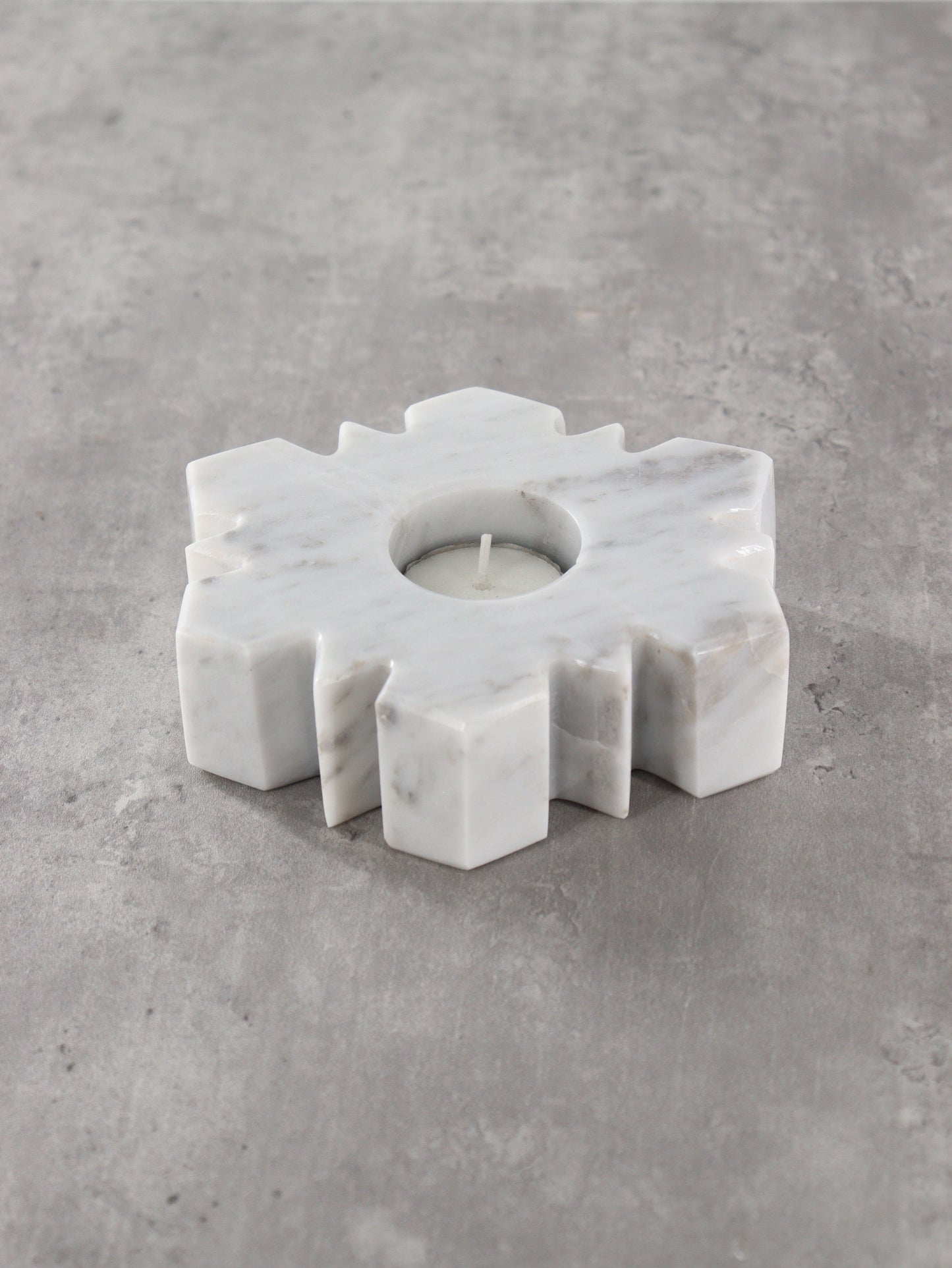 Marble Snowflake Candle Holders Set of 5