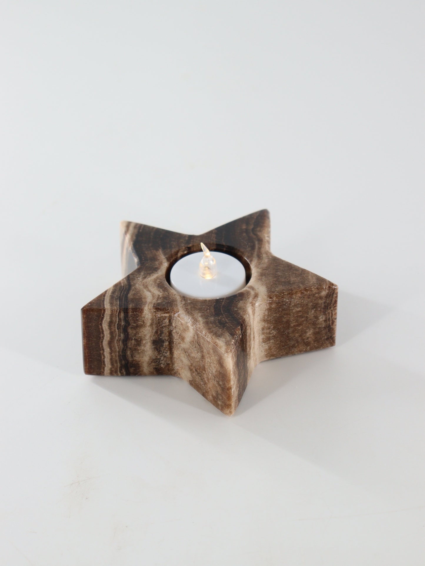 Chocolate Onyx Star Candle Holders Set of 4