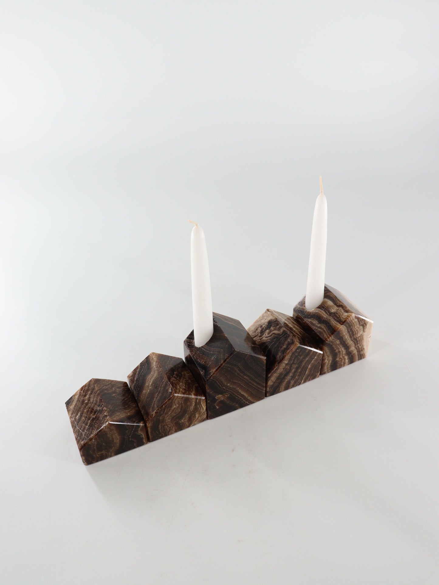 Chocolate Onyx House Candle Holders Set of 5