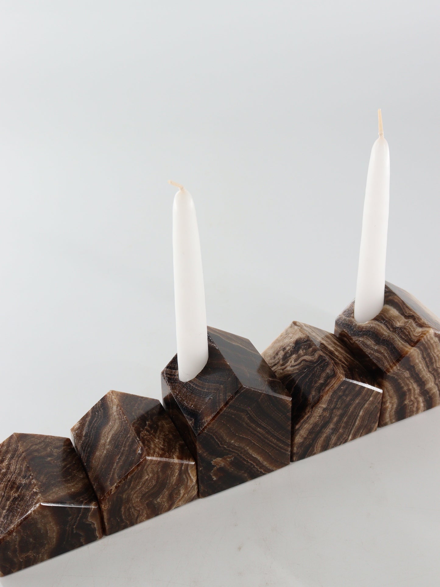 Chocolate Onyx House Candle Holders Set of 5