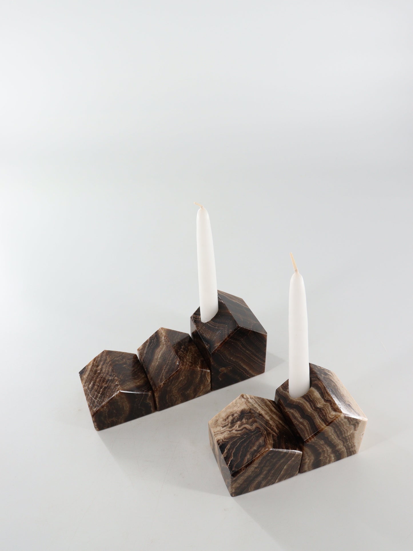 Chocolate Onyx House Candle Holders Set of 5