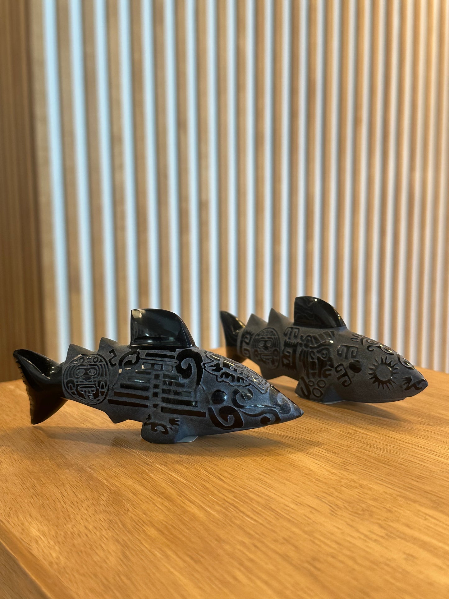 Engraved Obsidian Shark