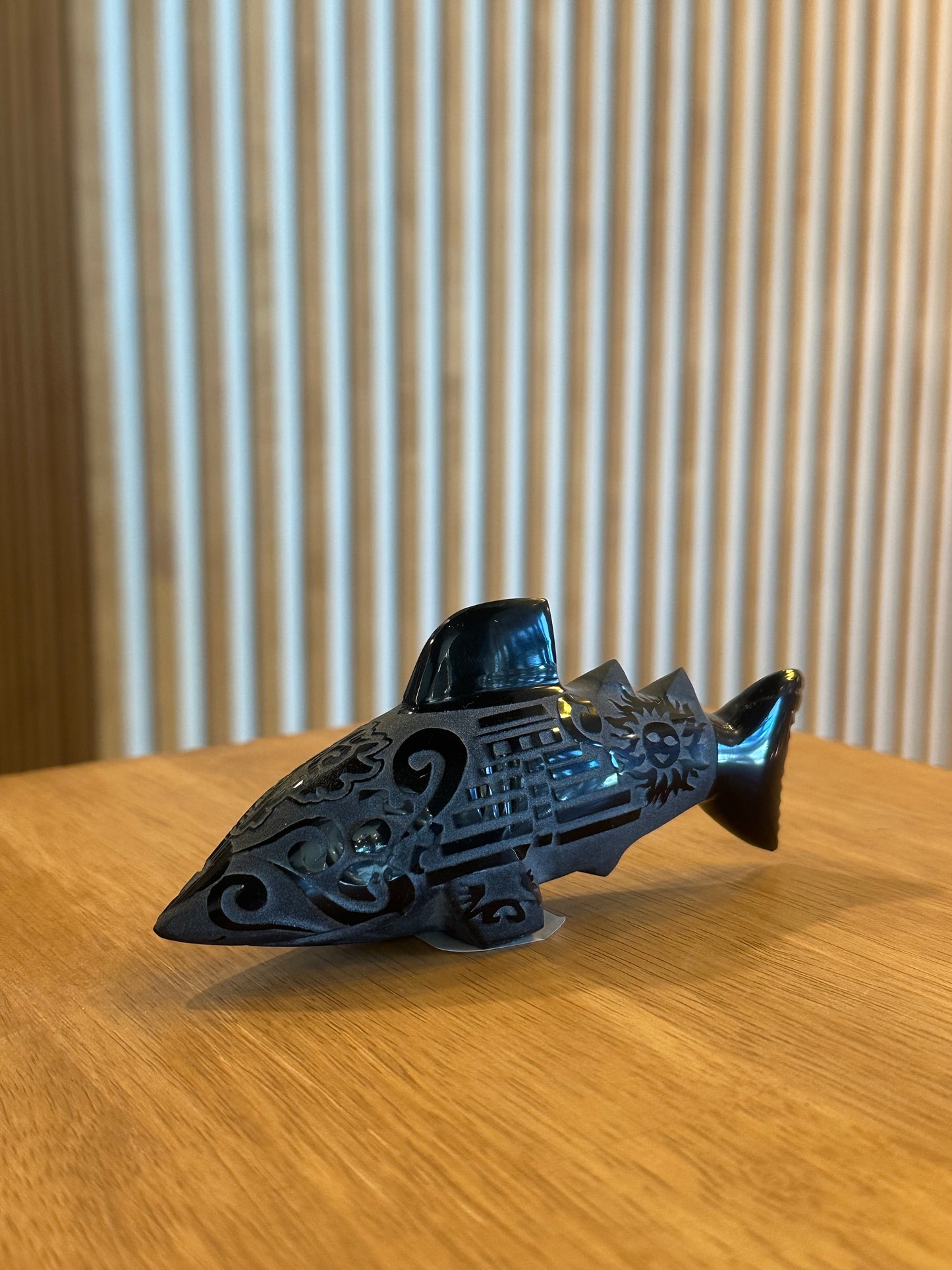 Engraved Obsidian Shark