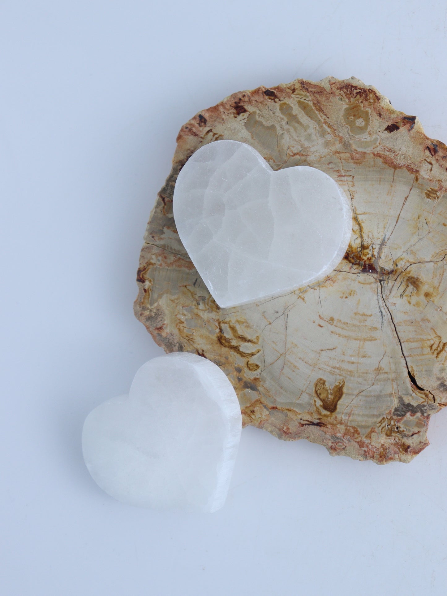 Selenite Flat Heart