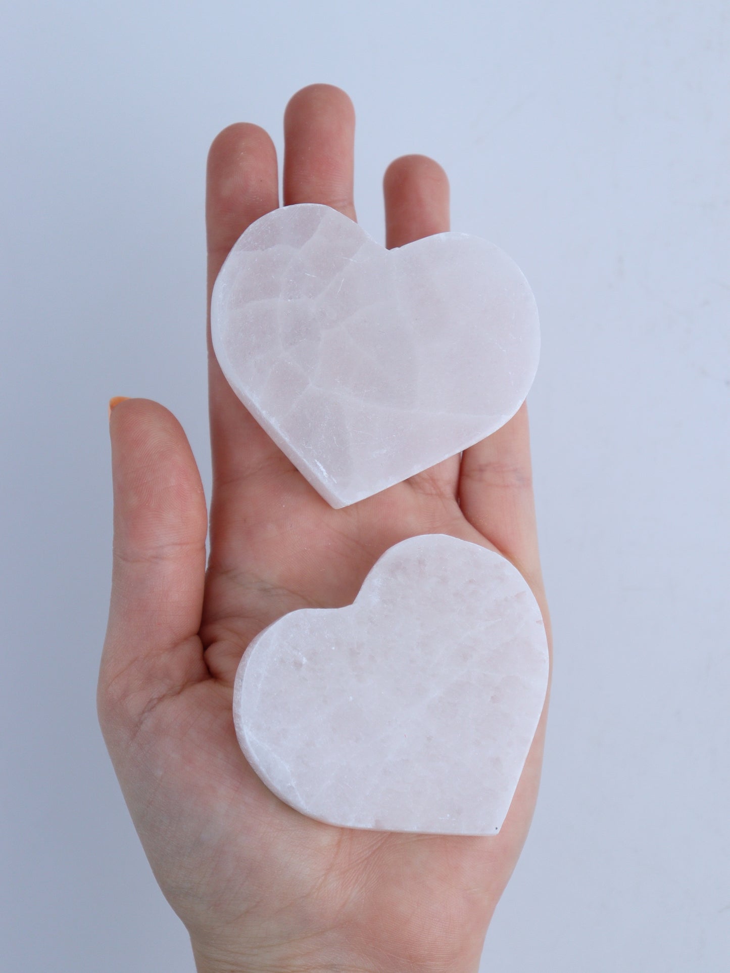 Selenite Flat Heart