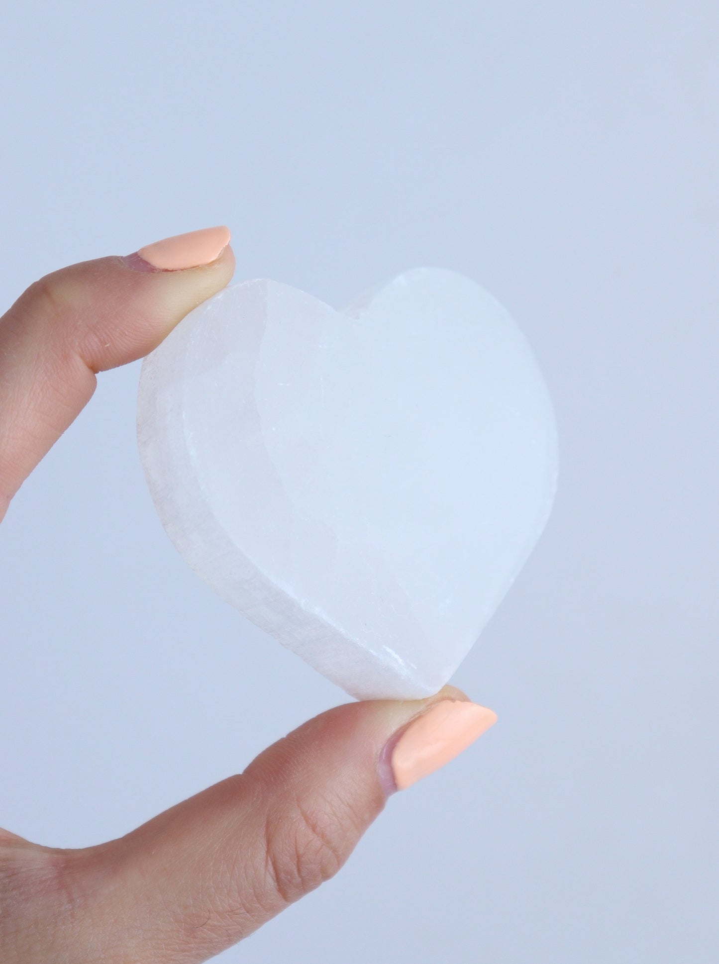 Selenite Flat Heart