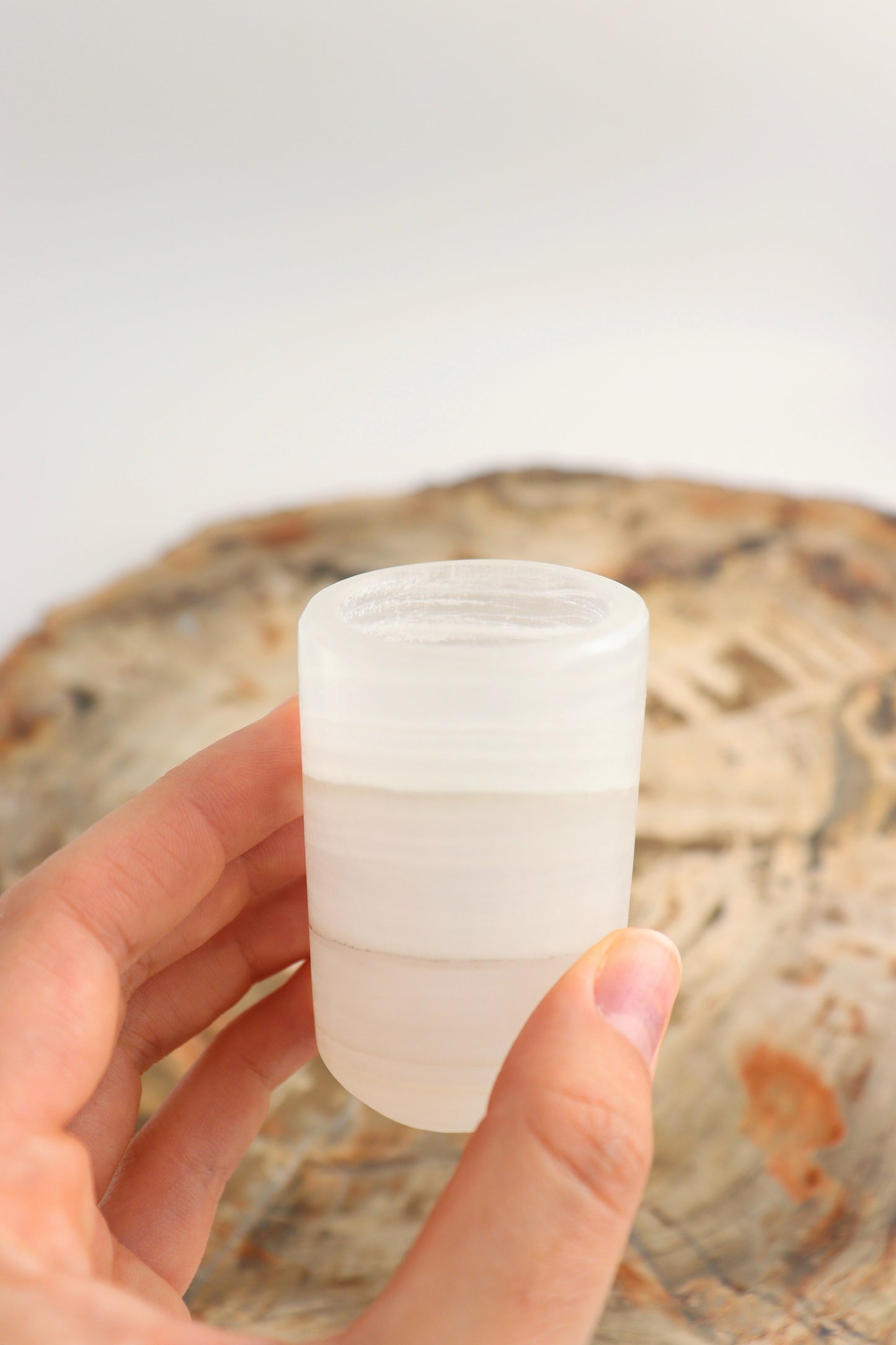 White Onyx Shot Glass Set with Plate