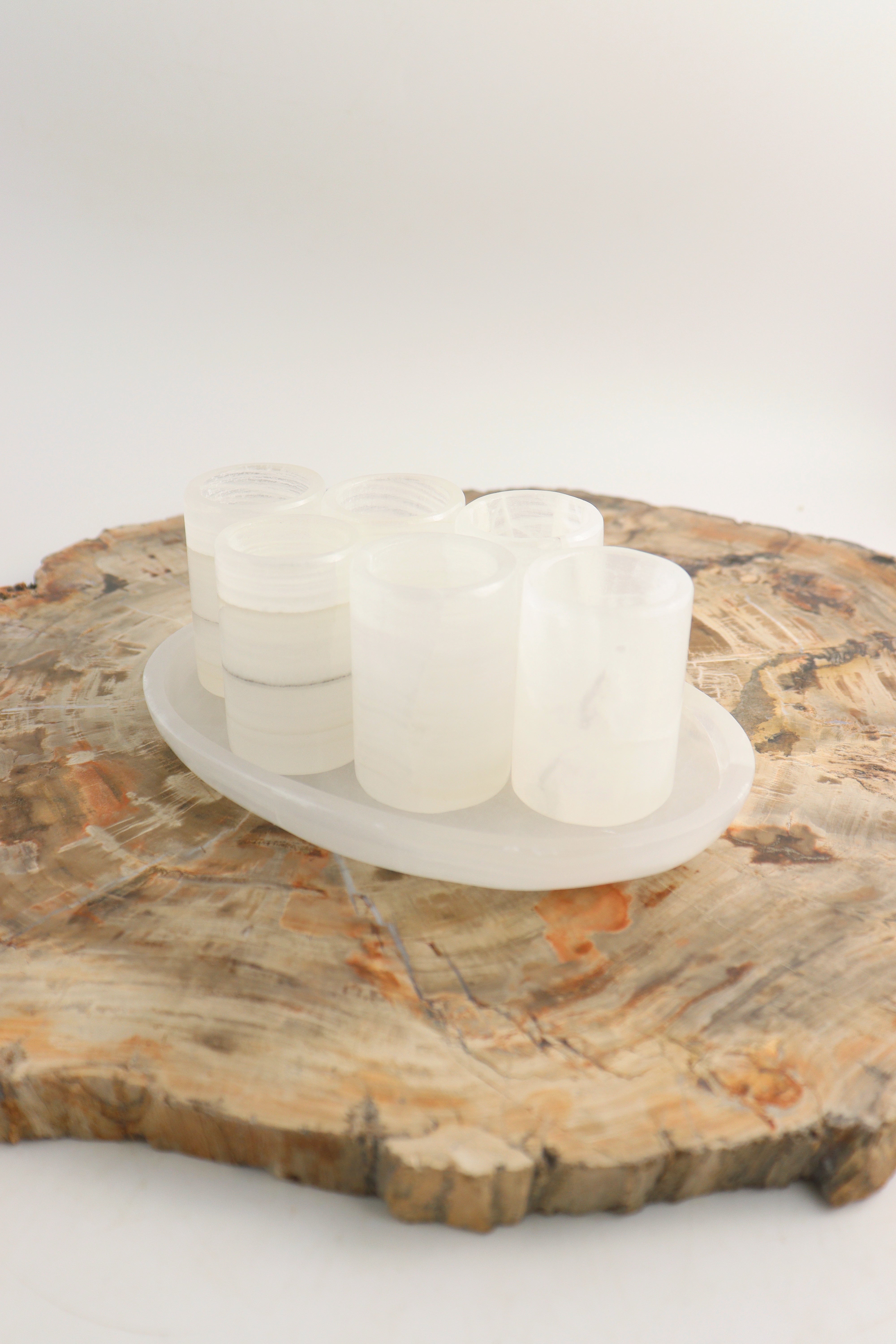 Onyx Stone Shot Glasses Set of Six outlets with Tray - Party Shot Glasses | Handmade Glasses